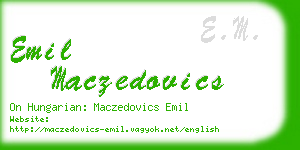 emil maczedovics business card